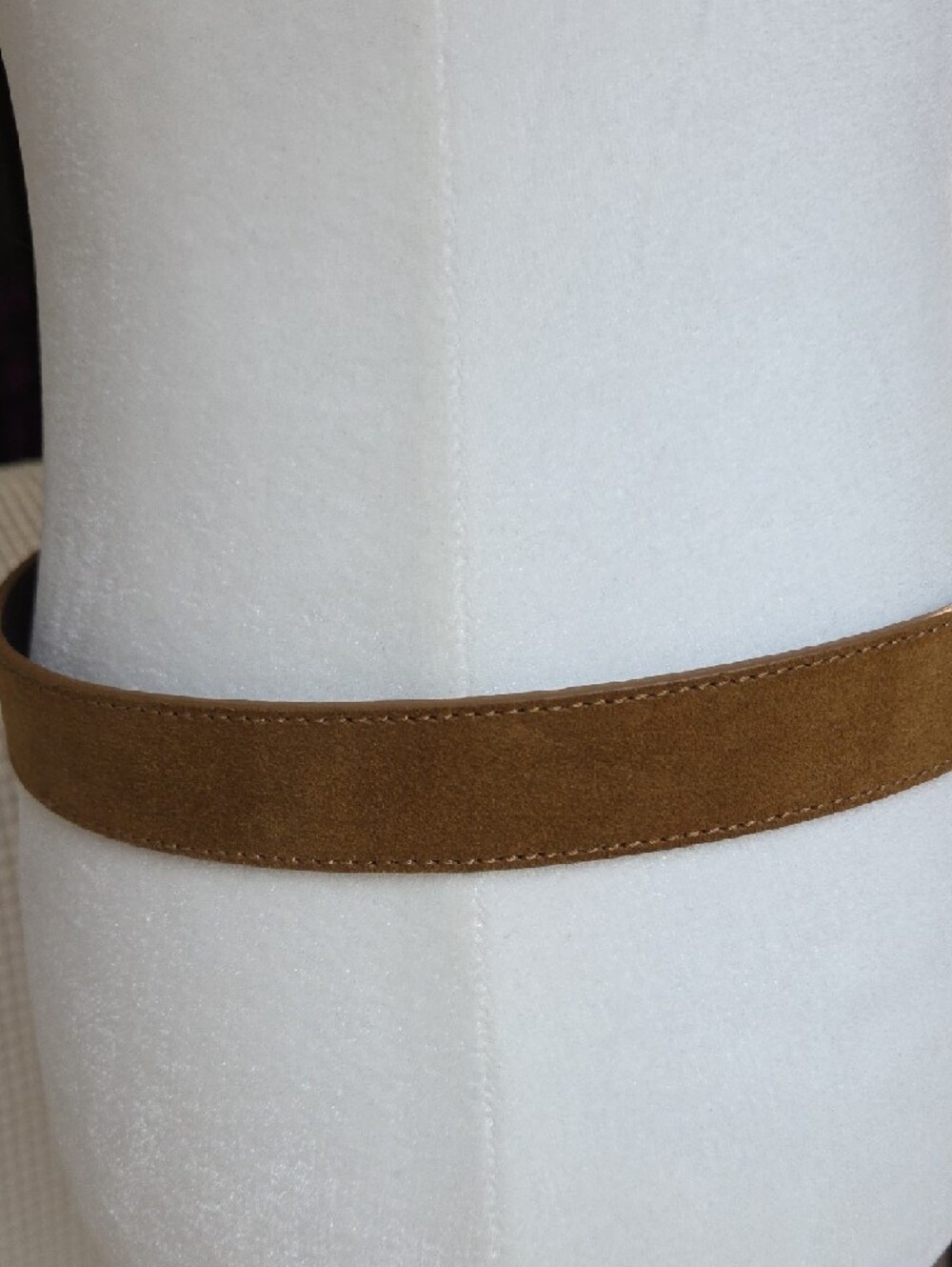 Sezane Thelma Brown Suede Belt with Twisted Gold Buckle EUC - Picture 4 of 10